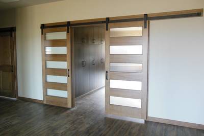 Glazed Barn door for Kitchen