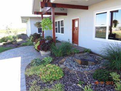 Paver walkway garden entry