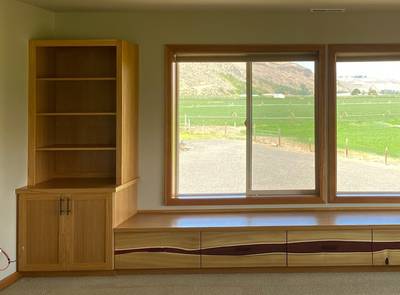 Custom Built-in storage with Live Edge drawer fronts