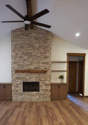 Family room fireplace & built-ins