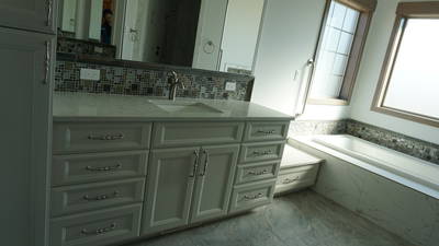 Vanity and tub