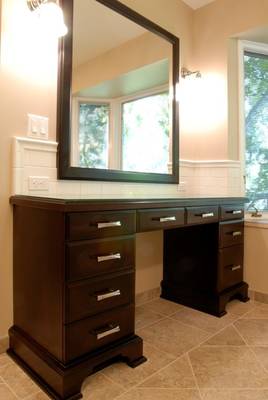 Custom beauty station cabinet