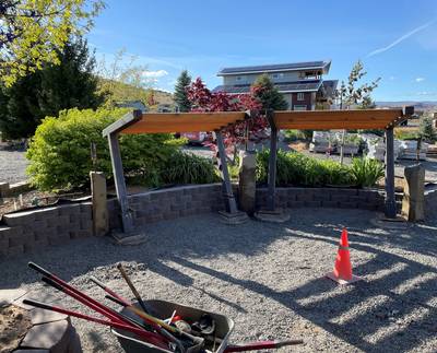 Progress Retaining walls and Benches