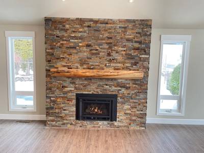 Fireplace with custom mantel