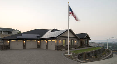 Four car garage with Masonry detail